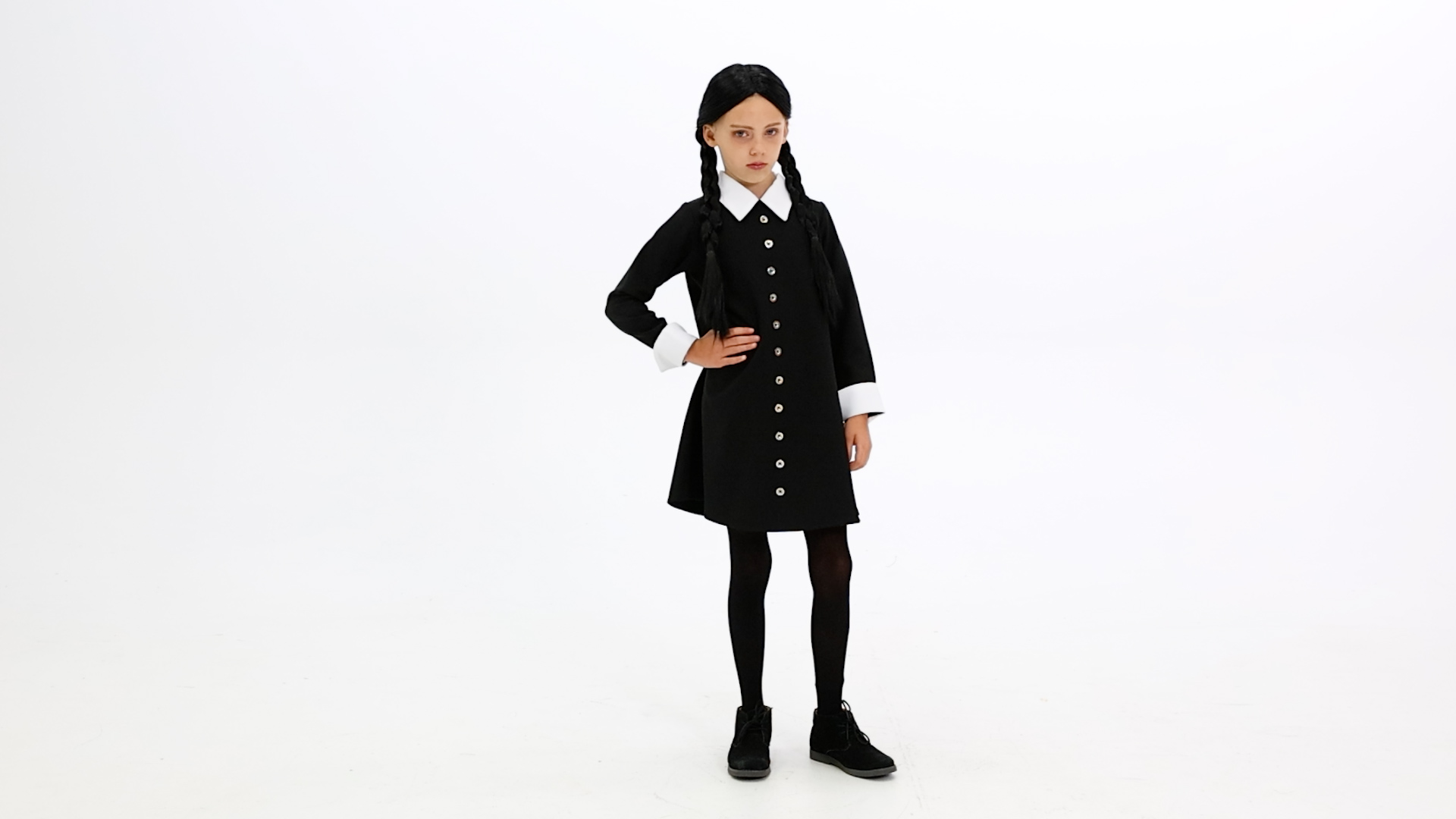 FUN96100CH Kids 1960s Wednesday Addams Costume